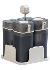Magnet Gewürzspender Tisch-Set , 4-teilig, grau
