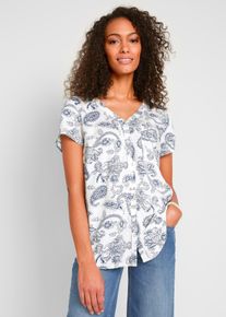 Halenka s kr&aacute;tk&yacute;m ruk&aacute;vem | B&iacute;l&aacute; | Vel. 42 | visk&oacute;za| bonprix