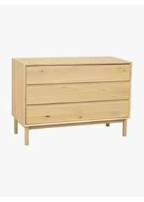 Rowico Home Komoda z dubového dřeva Mackay Béžová Dřevo, Masivní dřevo Š 110 cm, V 75 cm