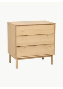 Rowico Home Komoda z dubového dřeva Mackay Béžová Dřevo, Masivní dřevo Š 75 cm, V 75 cm