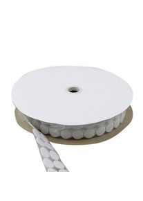 Suchý zip bodový na cívce, Smyčky | 21 mm | bílá, Nylon|Polyester