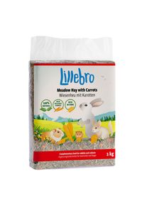 3x1kg Lillebro luční seno pro hlodavce a králíky - výhodné balení - luční seno s mrkví