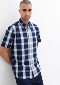 Košile z čisté bavlny krátký rukáv | Modrá | Vel. 39/40 (M) | 100% bavlna| bonprix