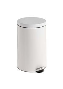 Odpadkový koš nášlapný, objem 20 l Ocel | bílá | matný
