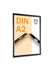 Protipožární rám A2 s protipožární certifikací B1 s PET krycí fólií | černá, Hliník