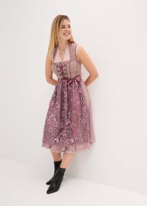 Kroj Dirndl se zástěrou s pajetkami | hnědorůžový vzor | Vel. 42 | bonprix
