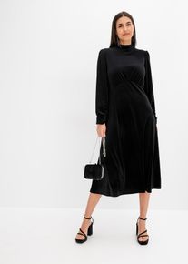 Midi šaty z jemného sametu | Černá | Vel. 36/38 (S) | bonprix