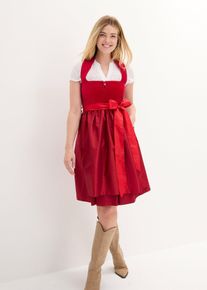 Kroj Dirndl se sametem v délce midi (2dílná souprava) | Červená | Vel. 40 | samet| bonprix