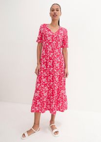 Žerzejové šaty ze splývavé viskózy | Červená | Vel. 36/38 (S) | viskóza| bonprix