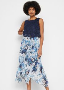 Šifonové šaty s jemnou krajkou | Modrá | Vel. 44 | bonprix