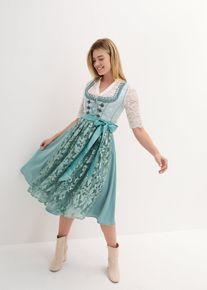 Kroj ve stylu dirndl a z&aacute;stěra (2d&iacute;ln&aacute; souprava) | Modr&aacute; | Vel. 46| bonprix