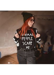 T-shirt 'Normal People Scare Me' per fan di American Horror Story nero - L - Nero