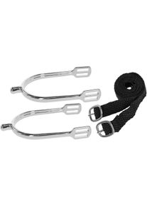 Covalliero Sporen mit Sporenriemen, tropfenform, 1 Paar, Herren, 30mm