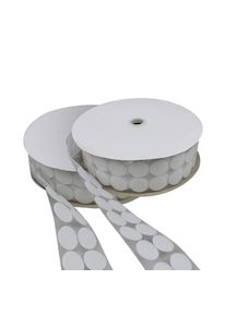 1 Set - Suchý zip bodový na cívce, Sada háčků a smyček | 33 mm | bílá, Nylon|Polyester
