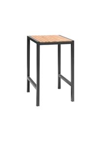 Bolero Bartisch quadratisch mit Stahl und Akazienholz 600x600x1000mm