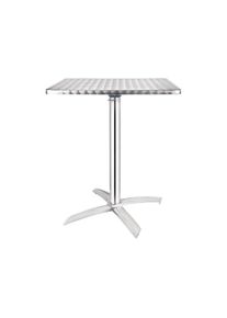 Bolero Tisch quadratisch und klappbar aus Edelstahl mit 1 Bein 600x600x720mm