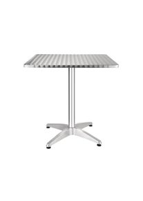Bolero Bistrotisch quadratisch aus Edelstahl mit 1 Bein aus Alu 700x700x720mm