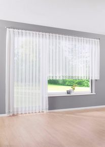 Z&aacute;clona s recyklovan&yacute;m polyesterem a h&aacute;čkovan&yacute;m lemem | B&iacute;l&aacute; | Vel. 1 (v/&scaron;: 100/300 cm) | bonprix