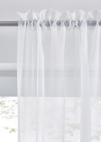 Z&aacute;clony z lehk&eacute;ho vo&aacute;lu s tun&yacute;lkem na stažen&iacute; (2 ks v balen&iacute;) | B&iacute;l&aacute; | Vel. 145x150 cm | bonprix