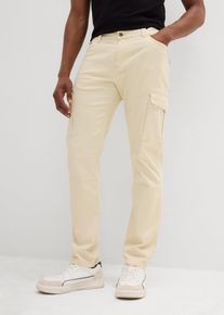Strečové kalhoty Slim Fit s cargo kapsami Straight | Béžová | Vel. 50 | bonprix