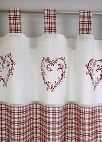 Z&aacute;věs s řasic&iacute; p&aacute;skou z organick&eacute; bavlny (1 ks v balen&iacute;) | Červen&aacute; | Vel. 125x110 cm | bonprix