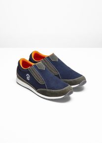 Boty bez zapínání z velurové kůže | Modrá | Vel. 41 | velurová kůže| bonprix
