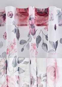 Z&aacute;clona s květinov&yacute;m vzorem a recyklovan&yacute;m polyesterem (1 ks v balen&iacute;) | B&iacute;l&aacute; | Vel. 145x144 cm | bonprix