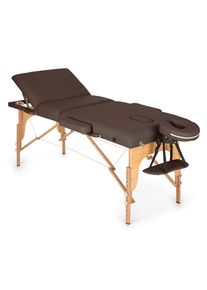 Klarfit MT 500, masážní stůl, 210 cm, 200 kg, sklápěcí, jemný povrch, taška, hnědý