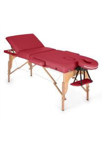 Klarfit MT 500, mas&aacute;žn&iacute; stůl, 210 cm, 200 kg, skl&aacute;pěc&iacute;, jemn&yacute; povrch, ta&scaron;ka, červen&yacute;