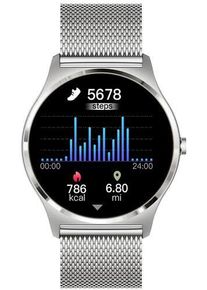 Xcoast Joli XC Pro Smartwatch Fitnessuhr Fitnesstracker 21 Sportarten Pulsmesser 45mm topas silber