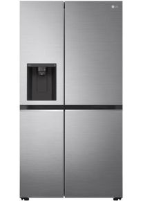 LG GSLV71PZTE Side-by-Side Kombination, 91cm breit, 635L, NoFrost, Eis-, Crushed Ice- und Wasserspender, ThinQ, Multiairflow, silber