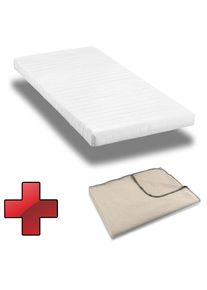 Comfort foam mattress K10 80 x 200 cm, height 10 cm, firmness level H3 + Sleezzz Smart cuddly blanket 140 x 200 cm