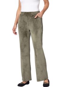 Damske Kalhoty z materi&aacute;lu nicki &scaron;ir&scaron;&iacute;ho střihu khaki ,velikost 50
