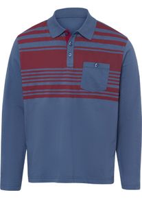 Panske Polokošile s dlouhým rukávem a proužkovaným potiskem vpředu džínová modrá-tmavěčervená ,velikost 52/54