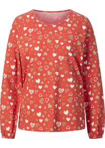 Damske Tričko s dlouhým rukávem se srdcovým vzorem terra-velbloudí-potisk ,velikost 48