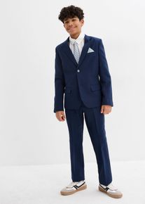 Oblek + ko&scaron;ile + kravata (4d&iacute;ln&aacute; souprava) | Modr&aacute; | Vel. 158 | bonprix