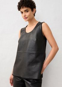 Tílko s přední stranou z napa jehnětiny | Černá | Vel. 50 | nappa kůže| bonprix