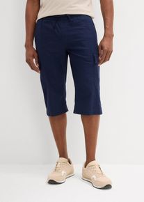 Cargo bermudy se lnem Regular Fit | Modrá | Vel. 50 | len| bonprix