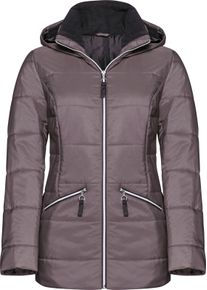 Damske Pro&scaron;&iacute;van&aacute; bunda s vatov&aacute;n&iacute;m, hřejiv&aacute; taupe ,velikost 46
