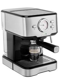 Princess 249415 Kaffeemaschine Kapselmaschine Milchaufschäumdüse Tassenwärmer 1100W silber schwarz