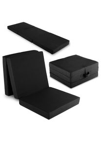 Skládací matrace CloudComfort Premium 70 x 195 cm černá, 10 cm vysoká, potažená potahovou látkou
