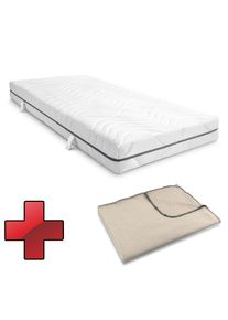 7-зонний в'язко-еластичний матрац Sleezzz Smart 80 х 200 см, висота 18 см, рівень жорсткості H3 з піною з повітряною пам'яттю + затишна ковдра Slee...
