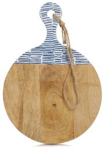zeller Schneide-/Servierbrett, Mangoholz, blau, 43x30x2cm