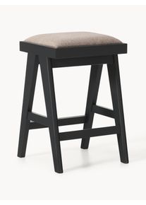 Barová židle s polstrováním Sissi Šedá, Černá Dřevo, Látka, Masivní dřevo Š 46 cm, V 69 cm | Westwing Collection