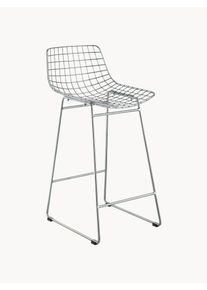 HKliving Kovová barová židle Wire Stříbrná Kov Š 56 cm, V 86 cm