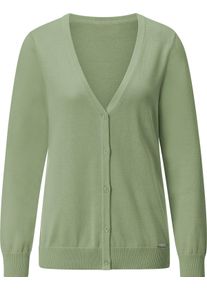 Damske Pletený kabátek s knoflíkovou lištou eukalypt ,velikost 40