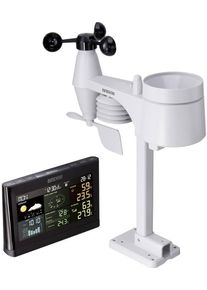 Eurochron EC-4406124 Funk-Wetterstation Uhr Vorhersage Windmesser Luftdruck Niederschlag schwarz