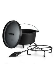 Klarstein Galloway, litinový hrnec, 5.8 barbecue hrnec, litina, nožičky, velikost M/5,5 l