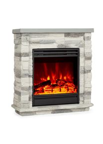 Klarstein Lienz, elektrický krb, 1800 W, vzhled kamene, dálkové ovládání, světle šedý