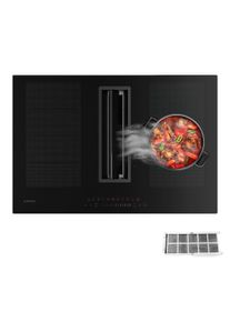 Klarstein Chef-Fusion Down Air System, indukční varná deska + DownAir digestoř, 77 cm, 600 m³/h EEC A